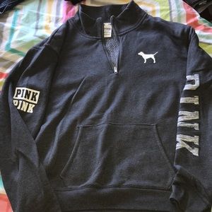 pink medium quarter zip sweatshirt